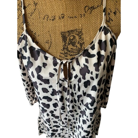 🍒 2/$20 🍒 Small NWT Black & White Cheetah Print Boho Dress, Spaghetti Strap - Picture 2 of 7